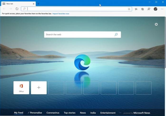 Rand neue Tabs Google