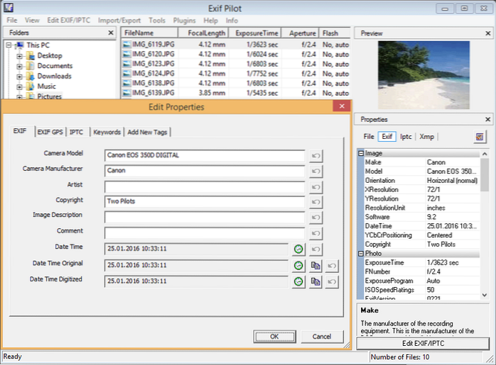 edit exif data
