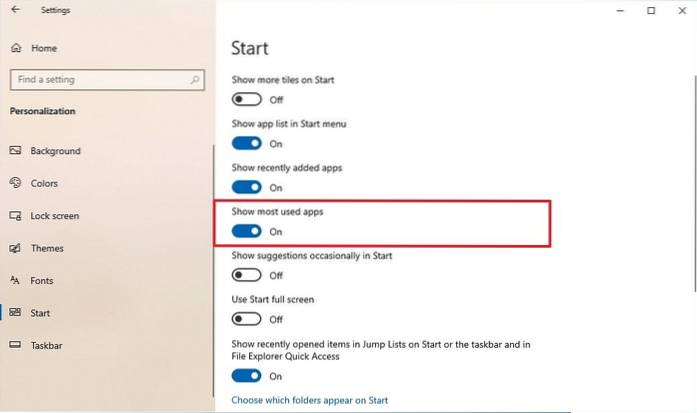 redigera startmeny windows 10