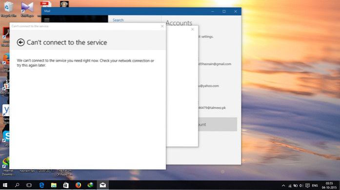 Fehlercode beim Hinzufügen von Google Mail zu Windows 10 Mail