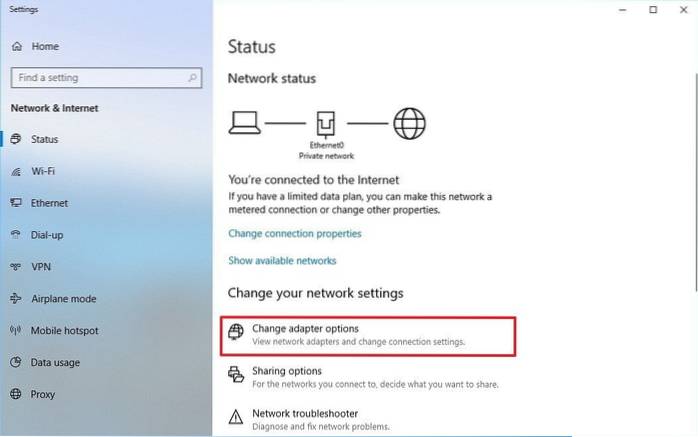 ethernet para wi-fi windows 10