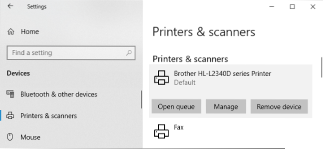 trouver imprimante windows 10