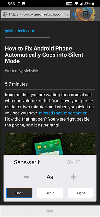 firefox android mørkt tema