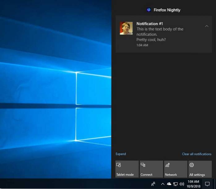 Firefox-Benachrichtigungen Windows 10