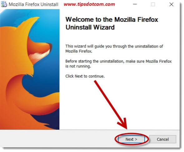 Firefox-Deinstallationsassistent