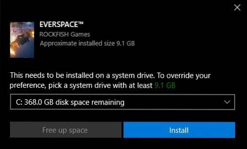 game needs to be installed on system drive