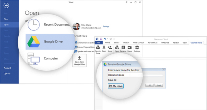 Google Drive Plug-in pro Microsoft Office