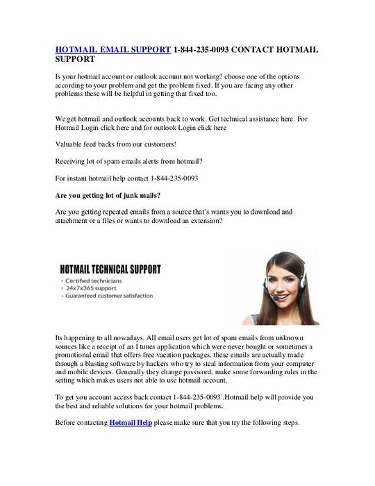 hotmail support email
