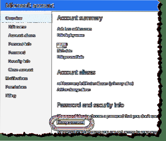 cum îmi schimb hotmail-ul
