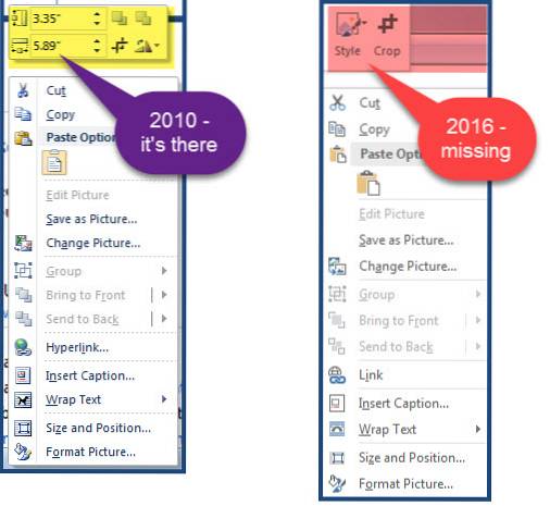 come faccio a cambiare il menu di scelta rapida in parola
