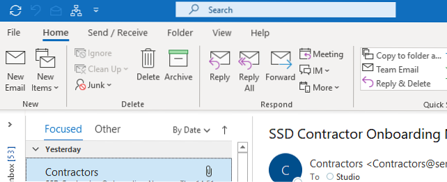 hvordan flytter jeg søgefeltet i Outlook 365