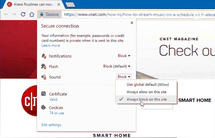 hur stoppar jag videoklipp från att automatiskt spelas i Chrome Windows 10