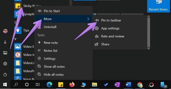 come aggiungere note adesive al desktop di Windows 10