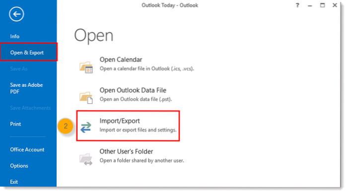 come eseguire il backup dei contatti di Microsoft Outlook