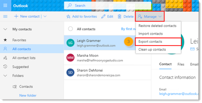 So sichern Sie Outlook 365-Kontakte