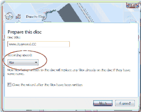 how to change cd name after burning