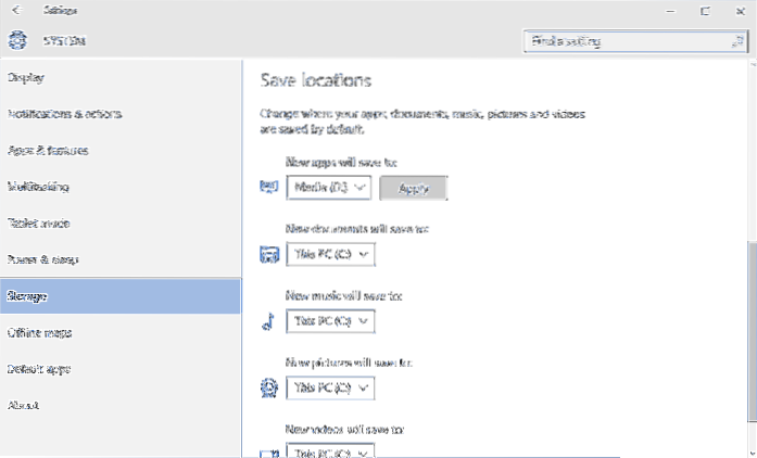 how to change default install location windows 10