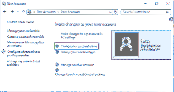 how to change local administrator name in windows 10