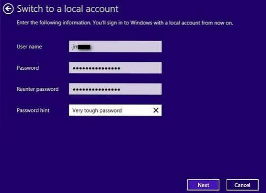como alterar o windows 8 da conta da microsoft