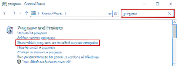 hur man kontrollerar installerad programvara i Windows 10