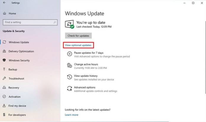 cum se configurează actualizările driverului Windows 10