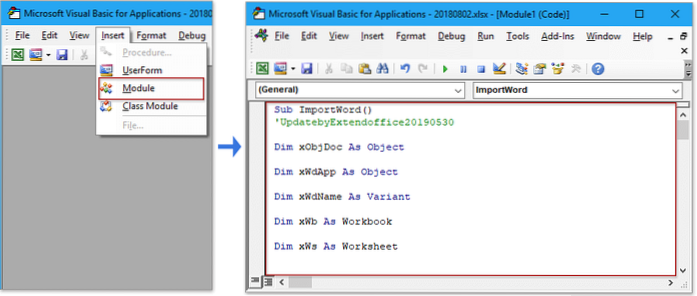 how to convert word to excel