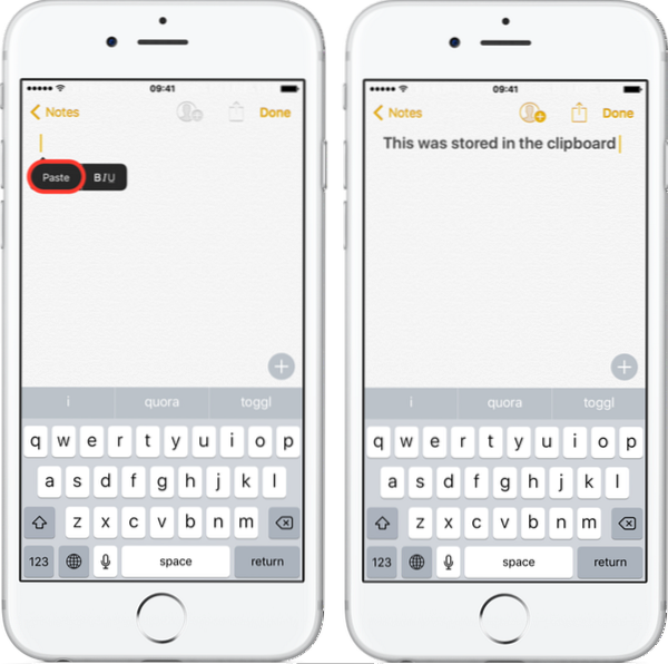 come eliminare la cronologia di copia e incolla su iPhone