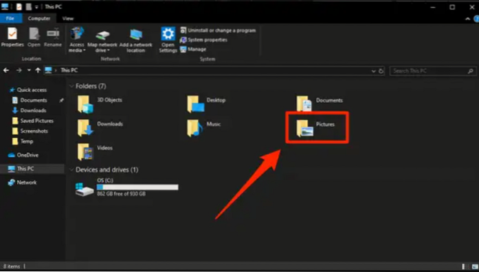 cum să ștergeți capturile de ecran Windows 10