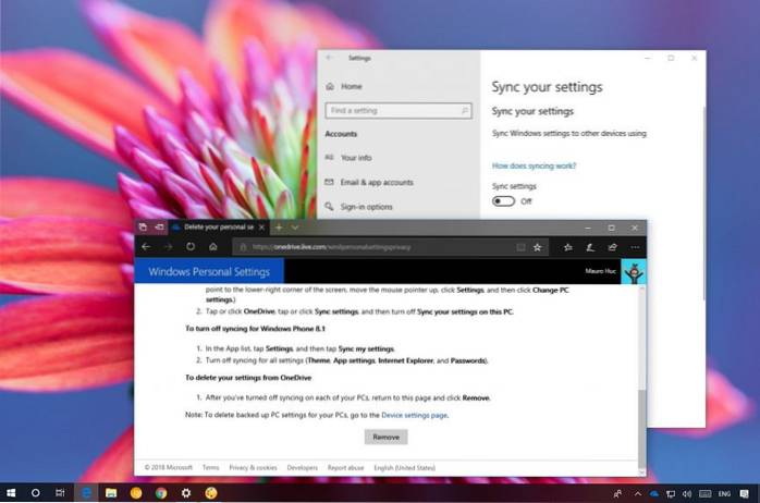 hur man tar bort synkroniseringsteman windows 10