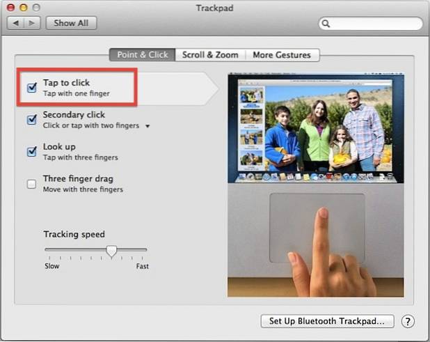 how to enable tap to click on mac with keyboard