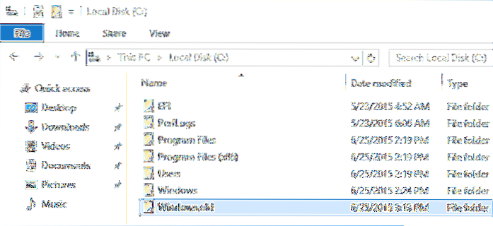 how to find windows old folder in windows 10