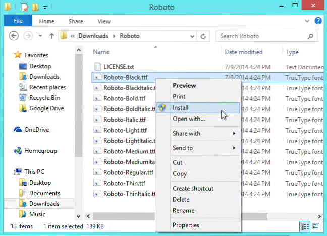 wie man Schriftarten installiert