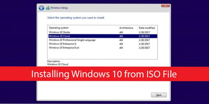 hur man installerar Windows 10 från ISO
