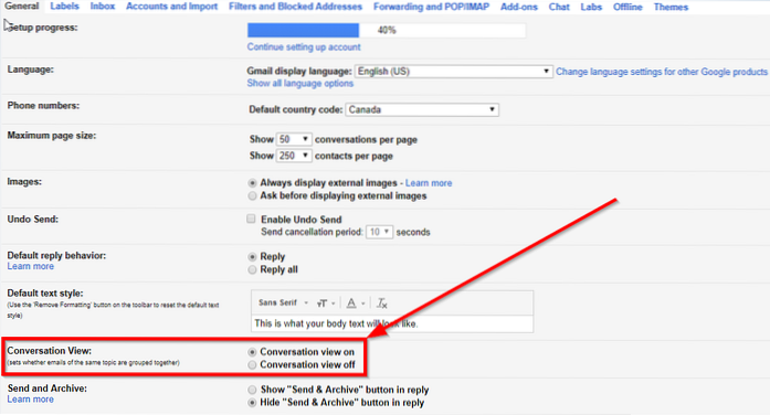 como fazer conversas do outlook como gmail