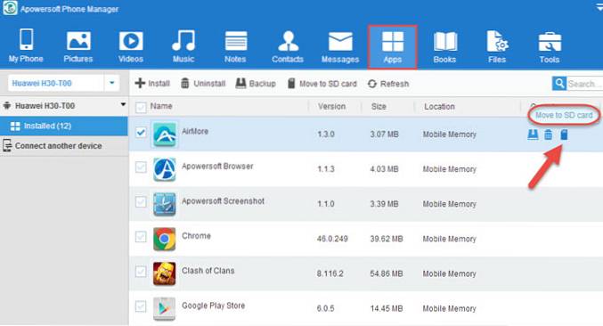 how to move apps to sd card using pc