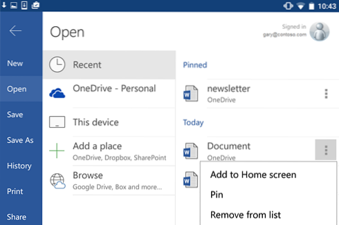 hvordan du fester et orddokument i Windows 10