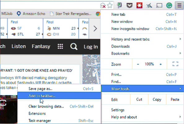Wie man Websites an die Taskleiste von Chrome anheftet