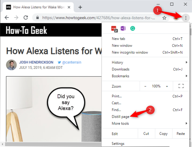 how to print article without ads chrome