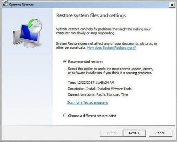 jak opravit Windows 7 systémové soubory bez CD