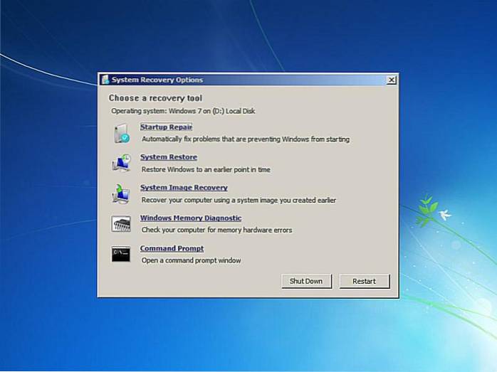 jak opravit Windows 7 s CD