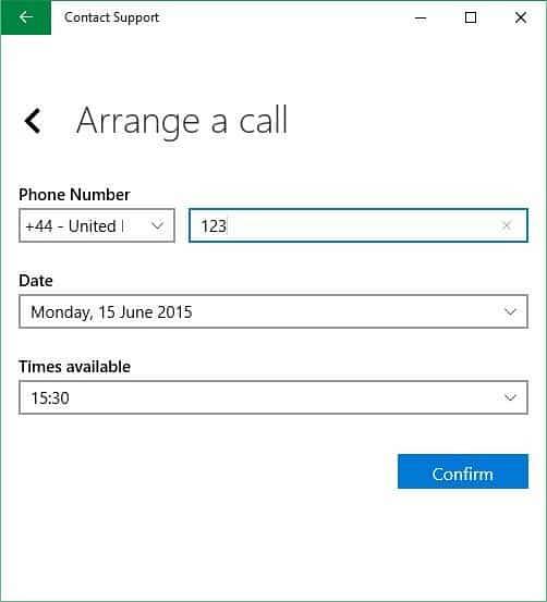 come richiedere una richiamata da microsoft