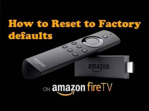 how to reset amazon fire stick without remote