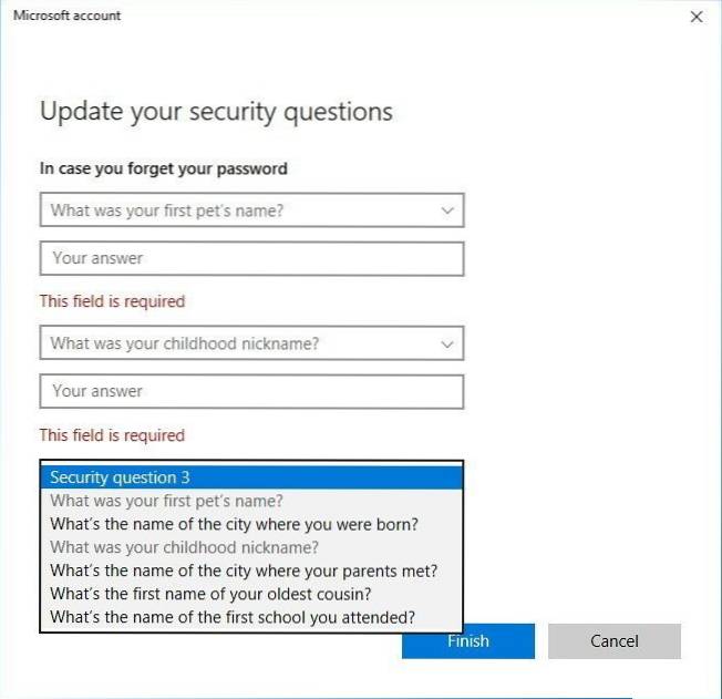 how to reset password without security questions
