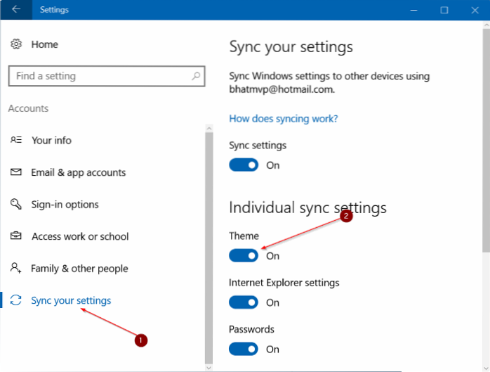 hur man synkroniserar tapet Windows 10