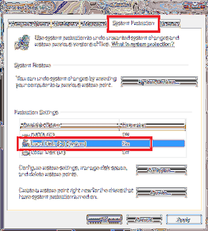 comment activer la restauration du système windows 7