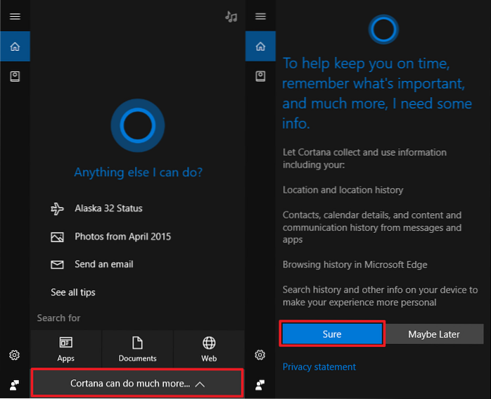 como usar cortana