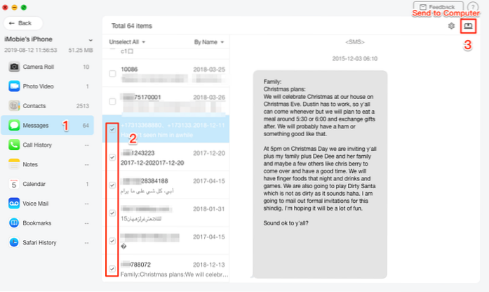 wie man Textnachrichten auf dem Computer-iPhone anzeigt