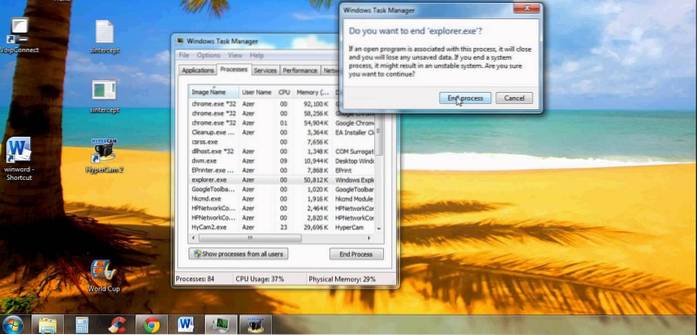 i accidentally end task windows explorer