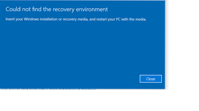 inserte su medio de instalación o recuperación de Windows para continuar