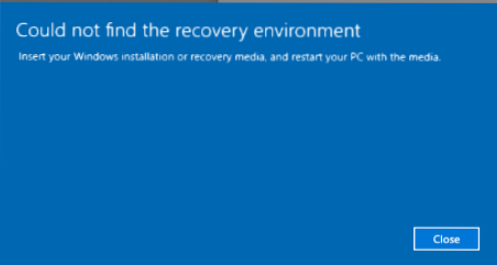 instalați eroarea de mediu de recuperare Windows 10